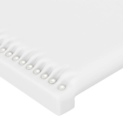 Sengegavl med LED-lys 200x5x78/88 cm kunstlæder hvid