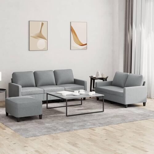 3 personers sofa med hynder stof lysegrå
