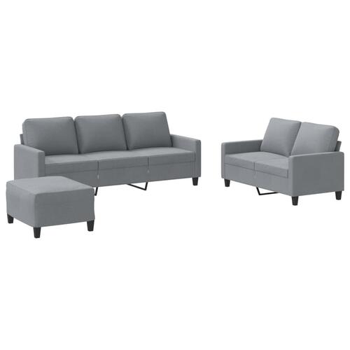 3 personers sofa med hynder stof lysegrå