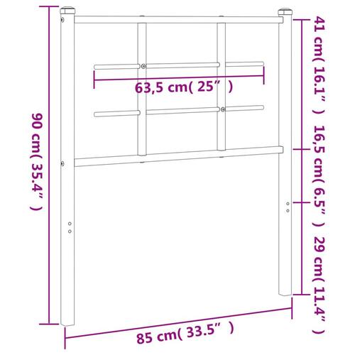 Sengegavl 80 cm metal sort