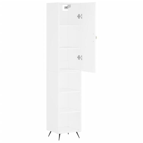Skab 34,5x34x180 cm konstrueret træ hvid