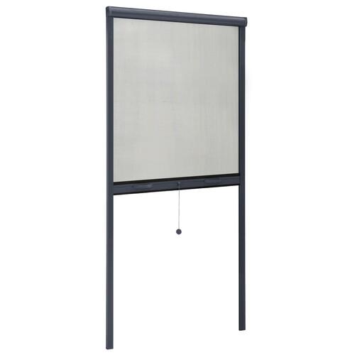 Nedrullelig insektskærm til vinduer 80x170 cm antracitgrå