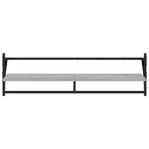 Væghylder med stænger 2 stk. 100x25x30 cm grå sonoma-eg