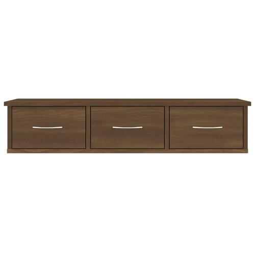 Vægskab 88x26x18,5 cm konstrueret træ brun egetræsfarve