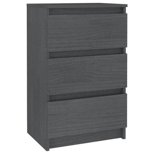 Sengeskab 40x29,5x64 cm massivt fyrretræ grå