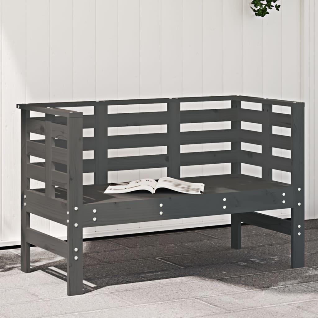 Havebænk 111,5x53x71 cm massivt fyrretræ grå