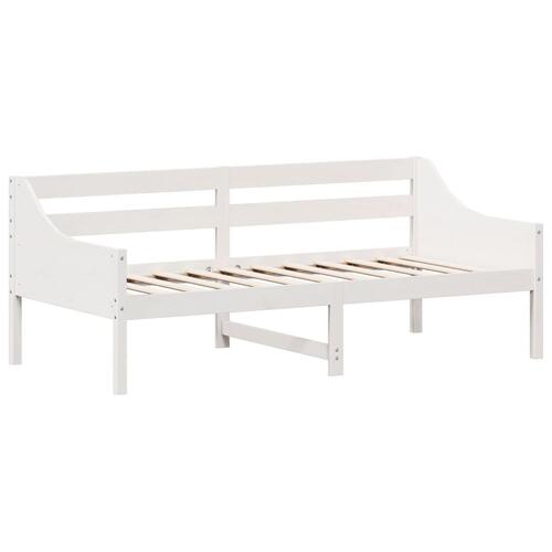 Daybed med reol uden madras 75x190 cm massivt fyrretræ hvid