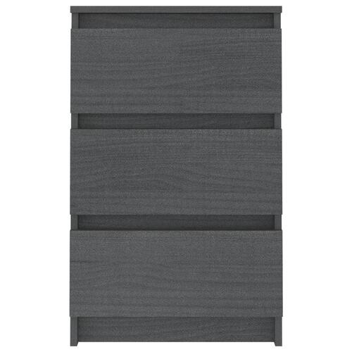 Sengeskab 40x29,5x64 cm massivt fyrretræ grå