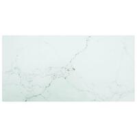 Bordplade 100x50 cm 6 mm hærdet glas marmortekstur white