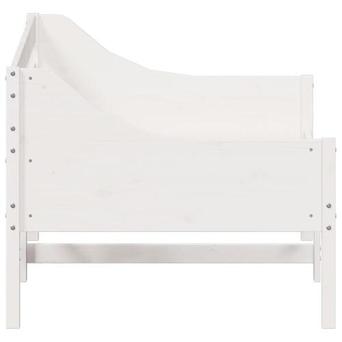 Daybed med reol uden madras 75x190 cm massivt fyrretræ hvid