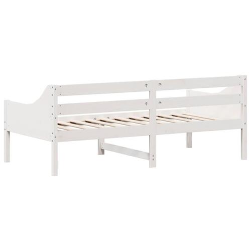 Daybed med reol uden madras 75x190 cm massivt fyrretræ hvid