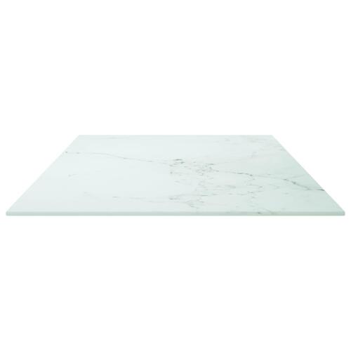 Bordplade 100x50 cm 6 mm hærdet glas med marmordesign hvid