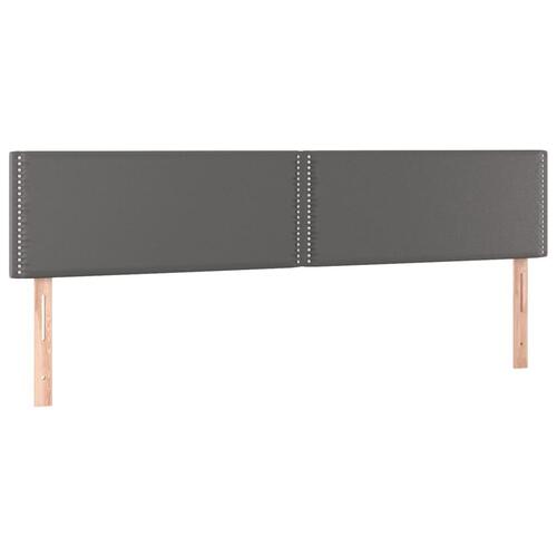 Sengegavl med LED-lys 200x5x78/88 cm kunstlæder grå