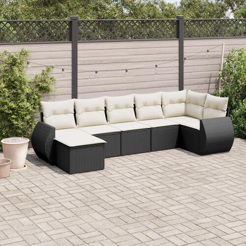 Sofasæt til haven 8 dele med hynder polyrattan sort