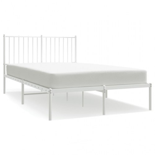 Sengeramme med sengegavl i metal - 120 x 190 cm, hvid