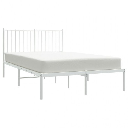 Sengeramme med sengegavl i metal - 120 x 190 cm, hvid