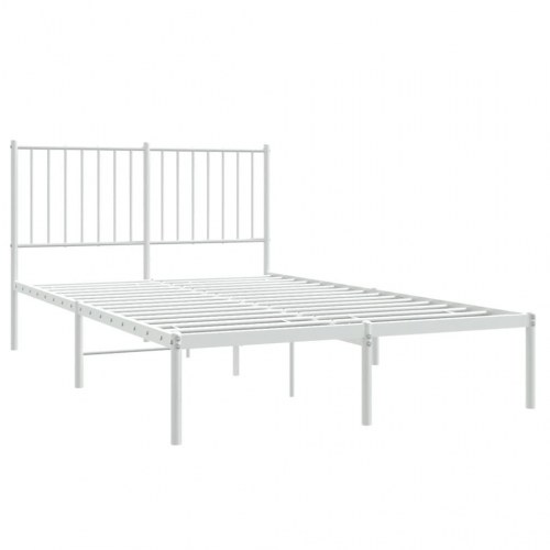 Sengeramme med sengegavl i metal - 120 x 190 cm, hvid