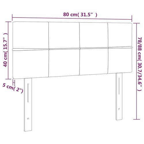 Sengegavl med LED-lys 80x5x78/88 cm stof lysegrå