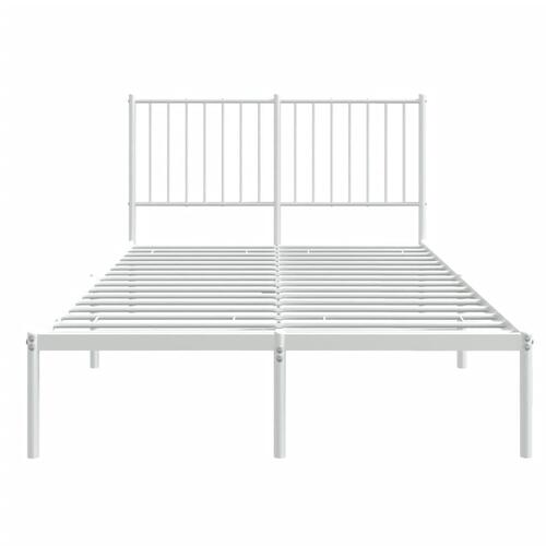 Sengeramme med sengegavl 120x190 cm metal hvid