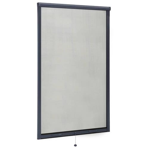 Nedrullelig insektskærm til vinduer 100x170 cm antracitgrå