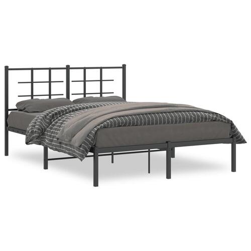 Sengeramme med sengegavl 140x200 cm metal sort