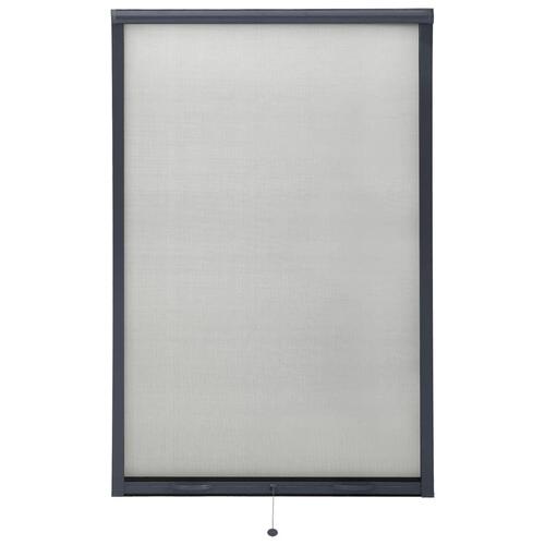 Nedrullelig insektskærm til vinduer 100x170 cm antracitgrå