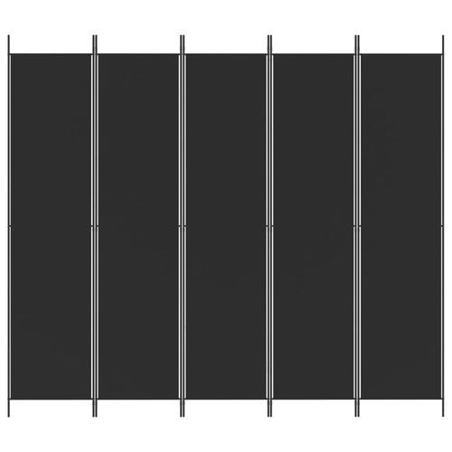 5-panels rumdeler 250x220 cm stof sort