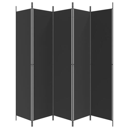 5-panels rumdeler 250x220 cm stof sort