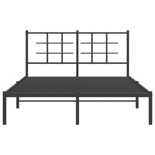 Sengeramme med sengegavl 140x200 cm metal sort
