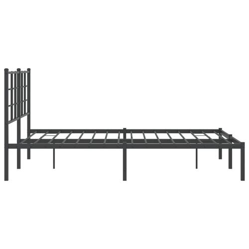 Sengeramme med sengegavl 140x200 cm metal sort