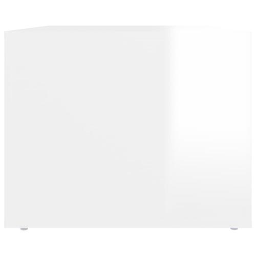 Sofabord 80x50x40 cm konstrueret træ hvid højglans