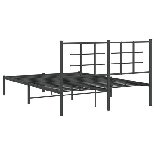 Sengeramme med sengegavl 140x200 cm metal sort