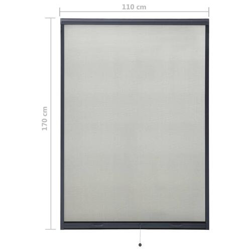 Nedrulleligt insekt til vinduer 110x170 cm antracitgrå