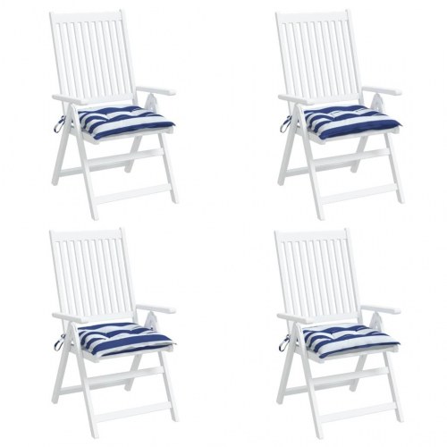 Stolehynder 4 stk. - 40 × 40 × 7 cm - stof med blå/hvide striber