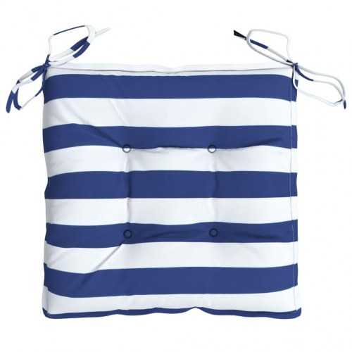 Stolehynder 4 stk. - 40 × 40 × 7 cm - stof med blå/hvide striber