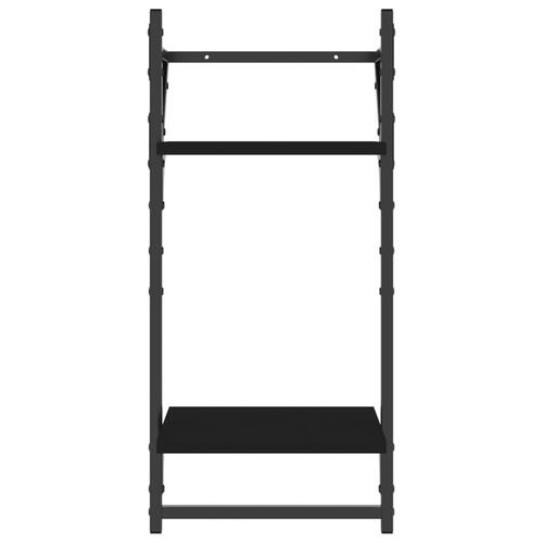 Væghylder med stænger 2 stk. 30x25x65 cm sort