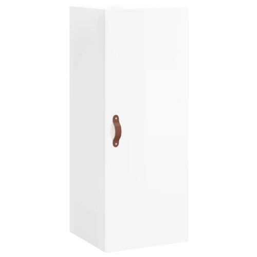 Skab 34,5x34x180 cm konstrueret træ hvid højglans