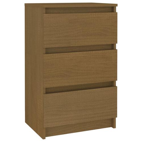 Sengeskab 40x29,5x64 cm massivt fyrretræ honningbrun