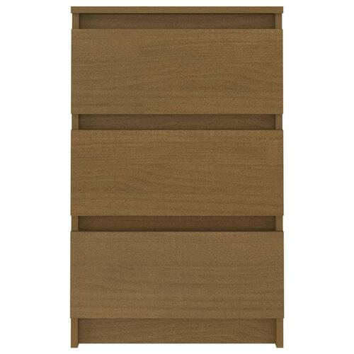 Sengeskab 40x29,5x64 cm massivt fyrretræ honningbrun