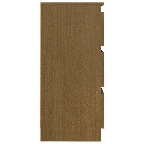 Sengeskab 40x29,5x64 cm massivt fyrretræ honningbrun