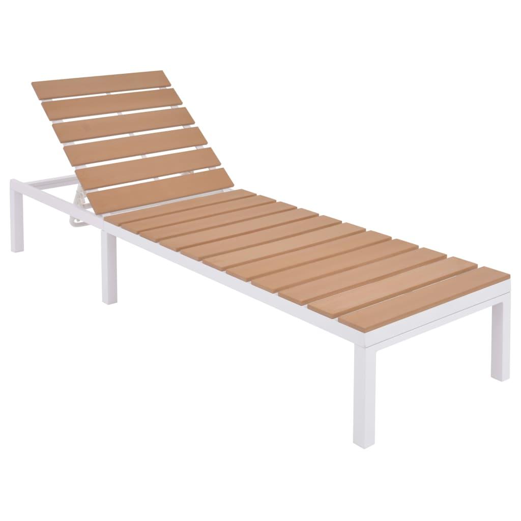 Liggestol aluminium og WPC brun billede