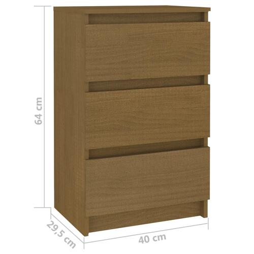 Sengeskab 40x29,5x64 cm massivt fyrretræ honningbrun