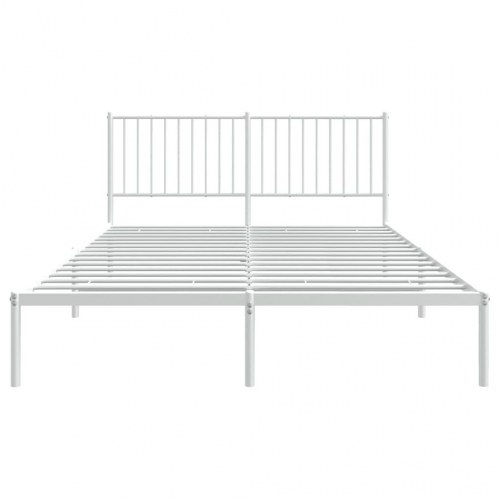 Sengeramme med sengegavl 150 x 200 cm i metal - hvid