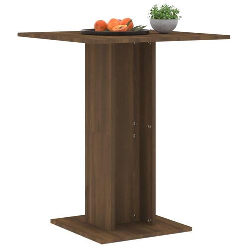Bistrobord 60x60x75 cm konstrueret træ brun egetræ