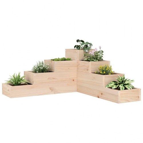 Plantekasse i 4 niveauer 80,5 x 79 x 36 cm - massivt fyrretræ