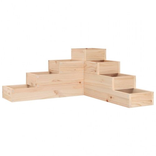 Plantekasse i 4 niveauer 80,5 x 79 x 36 cm - massivt fyrretræ