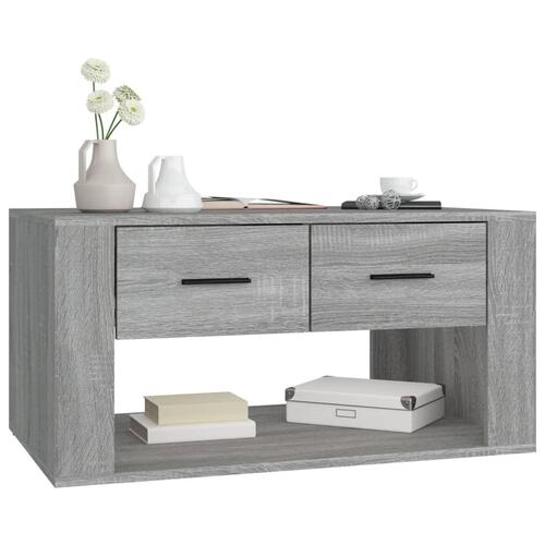 Sofabord 80x50x40 cm konstrueret træ grå sonoma-eg