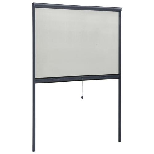 Nedrullelig insektskærm til vinduer 120x170 cm antracitgrå