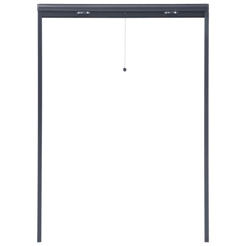 Nedrullelig insektskærm til vinduer 120x170 cm antracitgrå