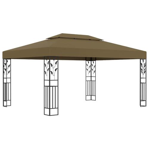 Pavillon med dobbelttag 3x4 m 180 g/m² gråbrun